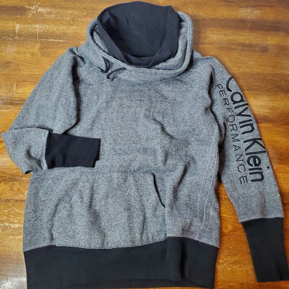 Calvin Klein Performance Sweatshirt Cowl Neck Pullover Quick Dry Gray Women's Sm